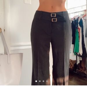BLACK DOUBLE BUCKLE PANTS